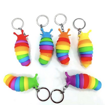 Slug Keychain Sensory Toys Articulated Stretch Slug Fidget Toys