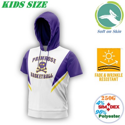 250G Fleece Kids Short Sleeve Pullover Hoodies