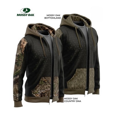 8.2 oz. Mossy Oak® Men's Full Zip Hoodie with Kangaroo Pocket