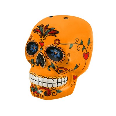 Custom Ceramic Orange Day of the Dead Salt & Pepper Shaker