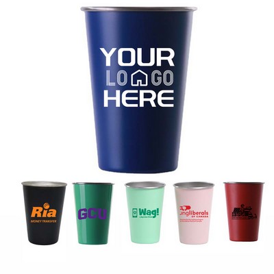 16 Oz Single Wall Cup Tumbler W/ Powder Coat