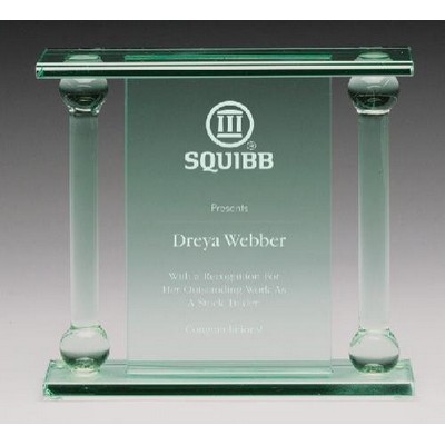 Corporate Dual Column Glass Award, 8 3/4"H