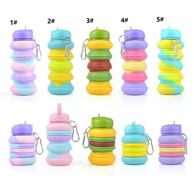 17 Oz. Hamburger Shape Folding Silicone Bottle