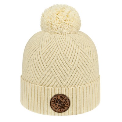 Premium Diagonal Weave Knit Cap With Cuff