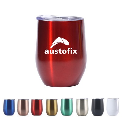 12 OZ stainless steel wine tumbler with lid