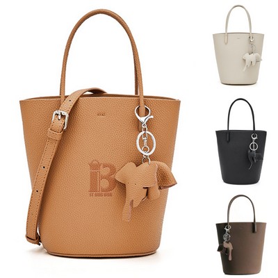 Genuine Leather Hobo Bucket Tote Bag Handbag For Women