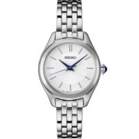 Seiko Essentials Sterling Silver Watch w/Quartz White Dial