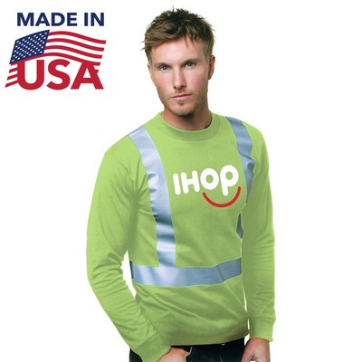 Class 2 USA-Made 100% Cotton Safety Long Sleeve T-Shirt