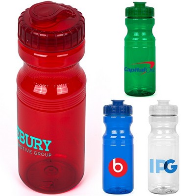 24 Oz. Eco-Polyclear Bottle With Flip-Top Lid