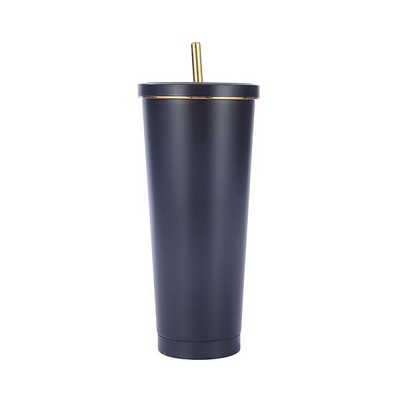 Outdoor Portable Stainless Steel 24 oz Vacuum Cups with Straw