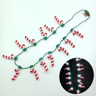 LED Candy Cane Necklace