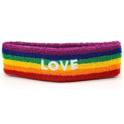 Vibrant Rainbow Headband with 1-Color Heat Transfer or Applique Design