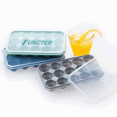 Diamond Shape Silicone Ice Cube Molds with Removable Lid Ice Cube Tray