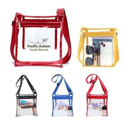 Clear PVC Crossbody Stadium Bag