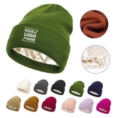 Satin Lined Winter Beanies Hats