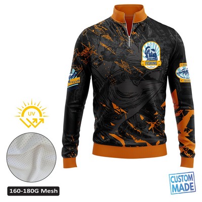 Full Sublimation 180G Mesh UPF 50+ Fishing Quarter Zip - Men's, Women's, Kids'