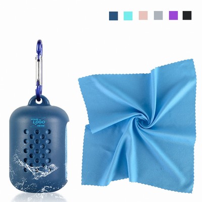 Portable Cooling Towel with Silicone Carry Bag