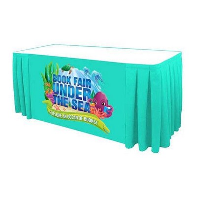 Custom Printed Table Skirt Box Pleat-Front Panel Print