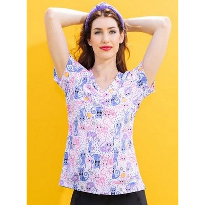 Med Couture Prints V-Neck Shirt