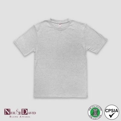 Unisex Adult Short Sleeve T-Shirts - Heather Gray - Polyester-Cotton Blend - Neil & David®