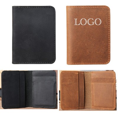 Fashion Crazy Horse Leather Credit Card Holder Wallet