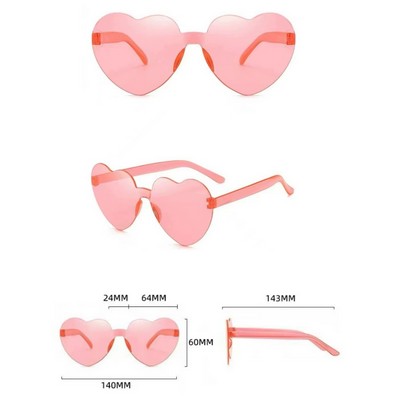 Customizable Heart Shape Eyewear Colored Sunglasses