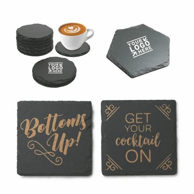 3 7/8" Slate Stone Drink Coasters