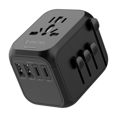 International Travel Adapters W/2 USB Ports & 2 Type C Ports 100V-250V (EU UK USA AU Plug)