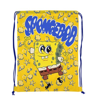 Custom 210D Polyester Full-Color Drawstring Backpack Cinch Bag 14"x16"