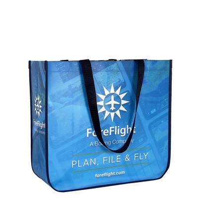 Custom 135g Laminated Non-Woven Round Cornered Promotional Tote Bag 16"x14"x6"