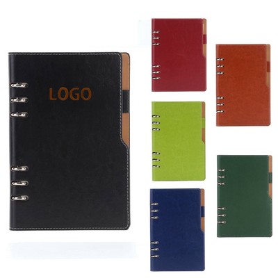 Custom A6 Pu Leather Refillable Loose Leaf Notebook