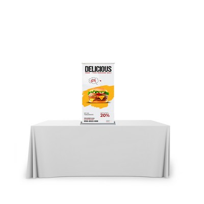 Silverstep Tabletop 24'' Retractable Banner Stand Package with SilverStep Light (24" x 63")