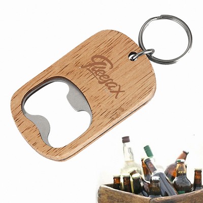 Wooden Bottle Opener Keychain