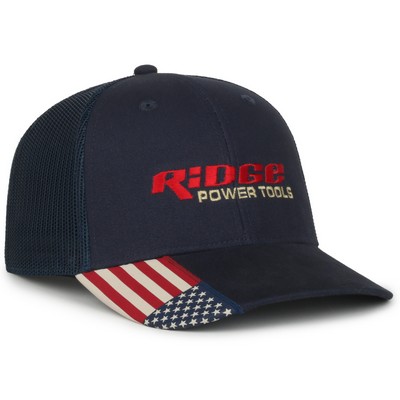 Mesh Back Cap w/Flag Visor Insert