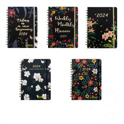 2024 Weekly Monthly Planner Spiral Notebook