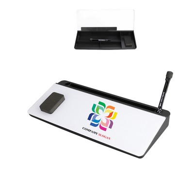 Glass Desktop Whiteboard Organizer with Pen and Dry Erase