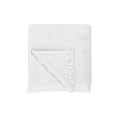 blomus Frino White Fringed Organic Cotton Terry X-Large Hand Towel