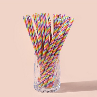 Rainbow Paper Straw 25-Pack