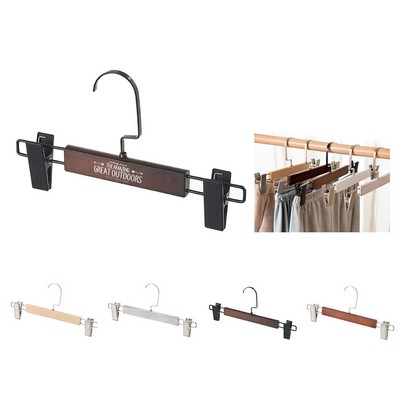 Metal Clip Wooden Pants Hanger