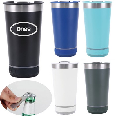 16oz Stainless Steel Tumbler with Lids & Bottle Opener