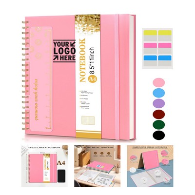 A4 8.5 x 11 Inch 110-Page College Ruled Spiral Notebook