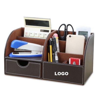 Pu Leather Desk Organizer