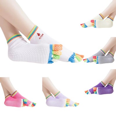 Full Toe Non Slip Sticky Grip Yoga Socks