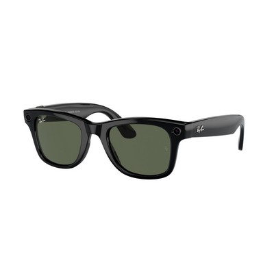 Ray-Ban® Shiny Black Meta Wayfarer Sunglasses w/40.6 mm Lens