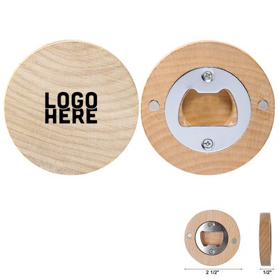 Rounded Wooden Magnetic Bottle Opener