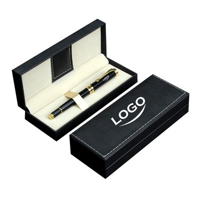 Luxury PU Leather Pen Gift Set with Metal Signature Pen in Gift Box