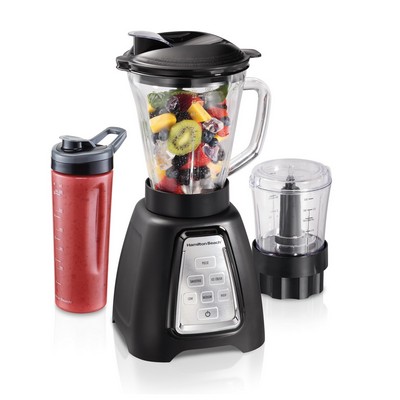 Hamilton Beach Multiblend System With Glass Jar, Food Chopper Attachment And Travel Jar, 950 Watt Pe