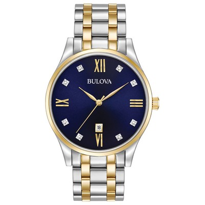 Bulova Watches Men's Diamond Collection Watch, Blue Dial