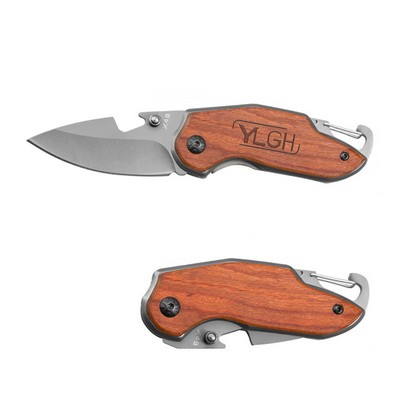 Foldable Short Knife With Wooden Handle