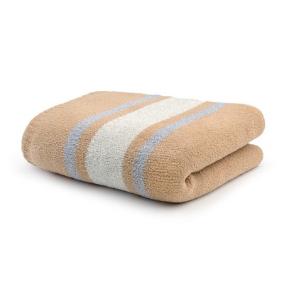 Throws - Woodrow Striped - Kash-cozy™ - Honey w/ Oyster / Ivory & Fog / Nickel Fleck Stripes